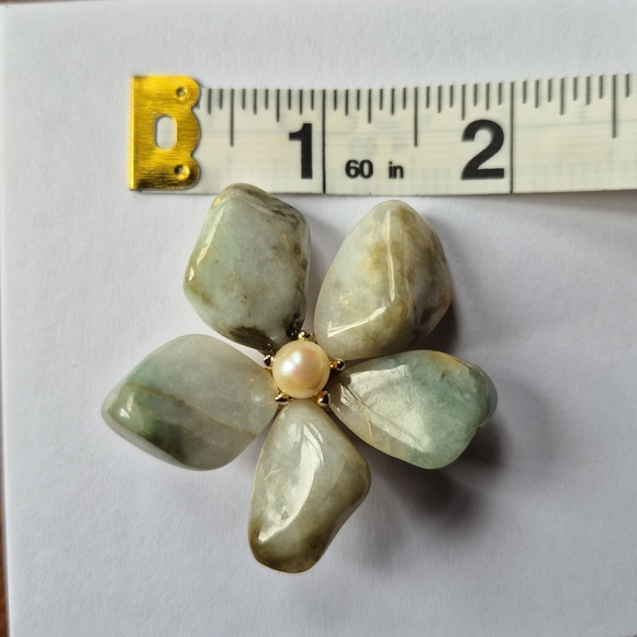 Vintage Swoboda Jade And Pearl Brooch - Picture 9 of 9